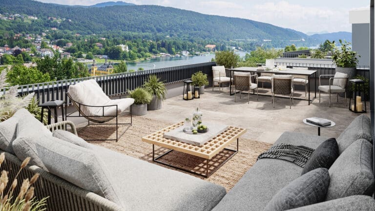 Terrasse mit Seeblick in Velden am Wörthersee