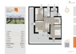 Grundriss - 3-Zimmer-Penthouse | Dachgeschoss | ca. 67 m² | großer Balkon | Lift | Neubau